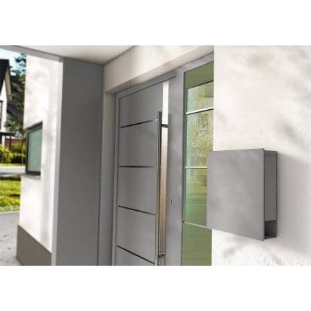 Metzler Briefkasten aus hochwertigem Stahl pulverbeschichtet | Grau | Lepo