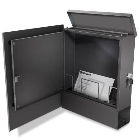 Metzler Briefkasten aus hochwertigem Stahl pulverbeschichtet | Eisenglimmer | Lepo