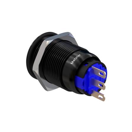 Metzler - Pulsante 19mm - IP67 IK10 - Alluminio - Piatto - Connessione a saldare