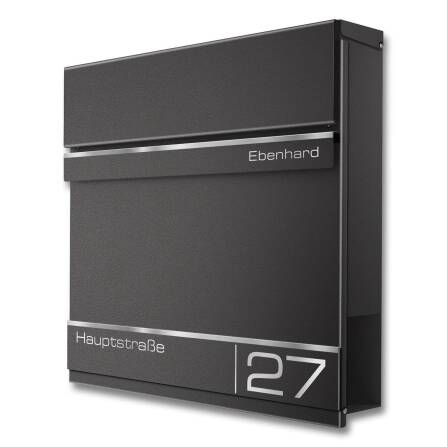 Metzler Briefkasten in DB703 Eisenglimmer Lasergravur |...
