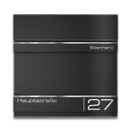 Metzler Briefkasten in RAL9005 Tiefschwarz Lasergravur |...