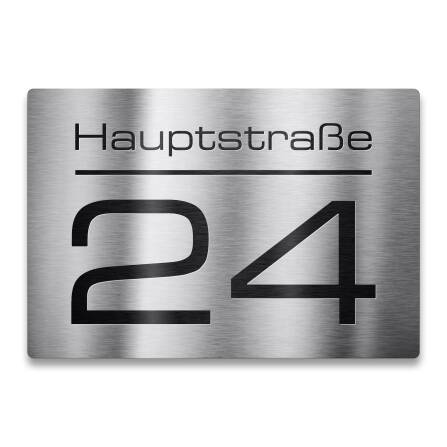 Hausnummernschild aus V2A Edelstahl