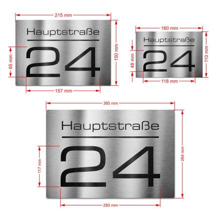 Hausnummernschild aus V2A Edelstahl