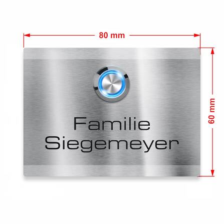 Metzler Türklingel Edelstahl Klingeltaster LED optional wählbare Größen | Heidi