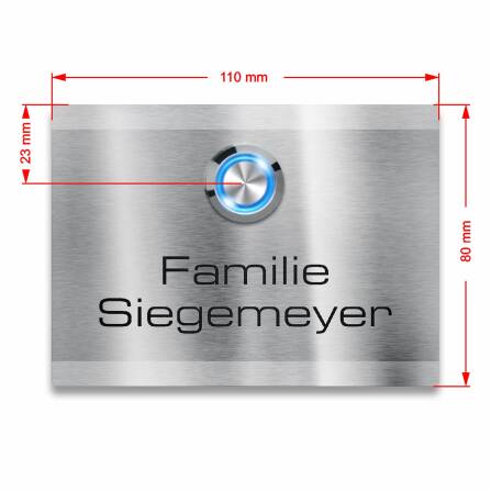 Metzler Türklingel Edelstahl Klingeltaster LED optional wählbare Größen | Heidi