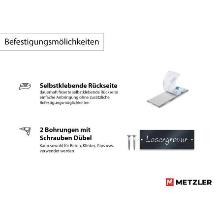Metzler Namensschild | Briefkastenschild Edelstahl in Anthrazit | Lasergravur