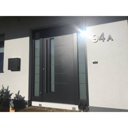 Metzler Türklingel Edelstahl Schwarz 3D-Namensgravur + LED-Taster optional | Sena