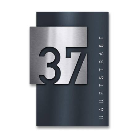 Metzler Design Hausnummernschild | RAL 7016 Anthrazitgrau...