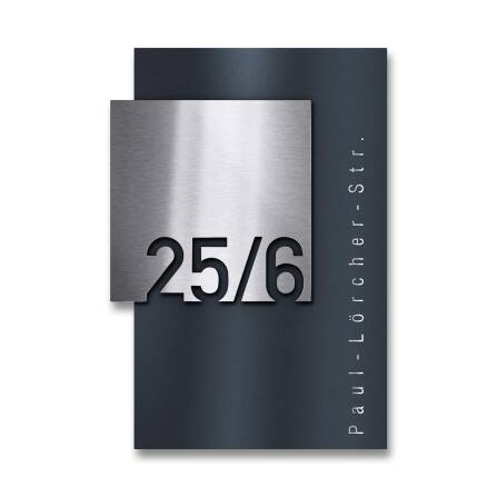 Metzler Design Hausnummernschild | RAL 7016 Anthrazitgrau | 21 x 30 cm | Steiner