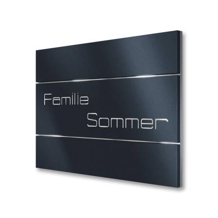 Namensschild in Anthrazit mit Lasergravur