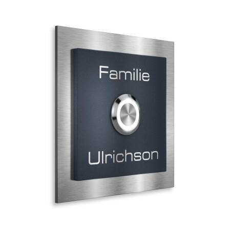 Metzler Klingelschild Edelstahl Anthrazit LED-Taster + Gravur | Boris