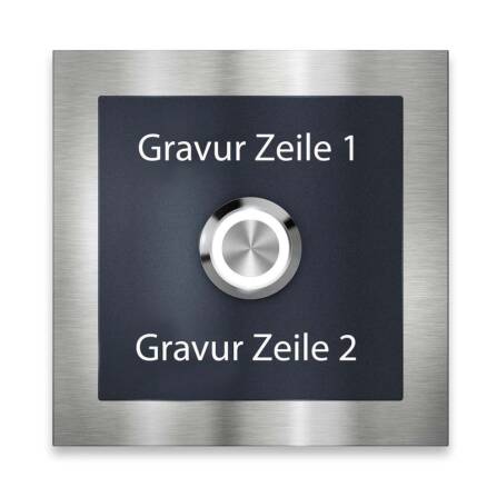 Metzler Klingelschild Edelstahl Anthrazit LED-Taster + Gravur | Boris