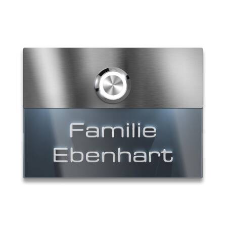 Metzler Türklingel Edelstahl mit 3D-Namensgravur +...