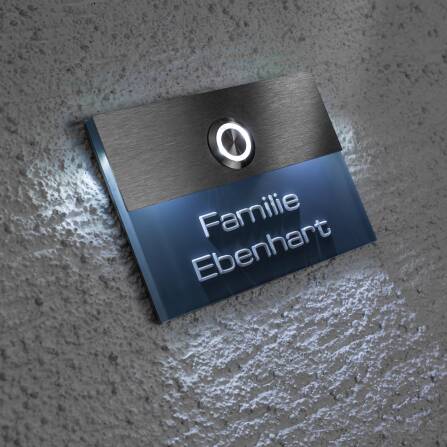 Metzler Türklingel Edelstahl mit 3D-Namensgravur + LED-Taster optional | Sena