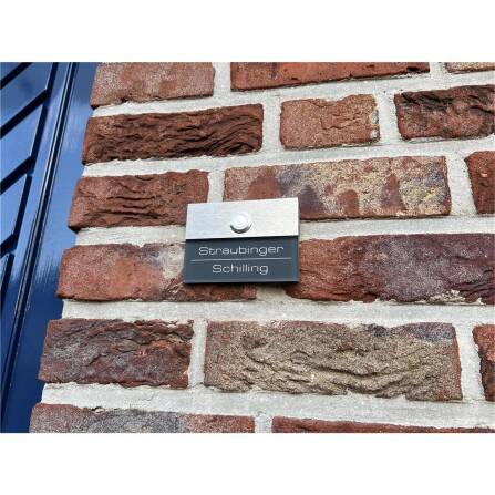 Metzler Türklingel Edelstahl mit 3D-Namensgravur + LED-Taster optional | Sena