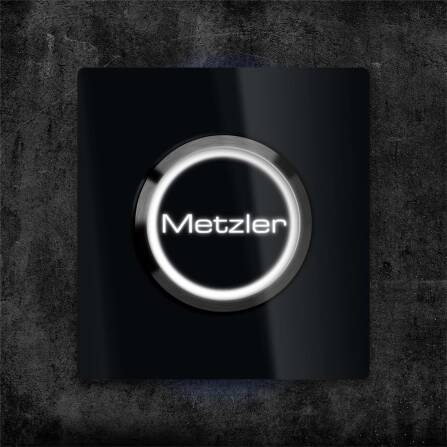 Metzler quadratische Türklingel mit LED Gravur +...