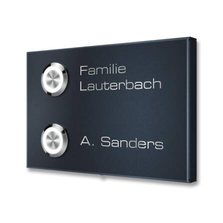 Metzler Klingel Aufputz Zweifamilienhaus Gravur | Vitus M2