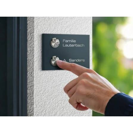 Metzler Klingel Aufputz Zweifamilienhaus Gravur | Vitus M2