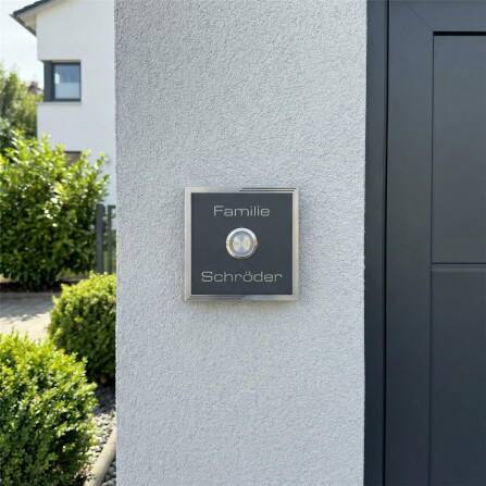 Metzler Türklingel aus Edelstahl mit Gravur + LED-Taster optional | Ari