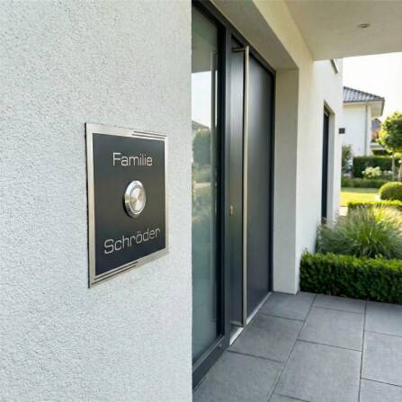 Metzler Türklingel aus Edelstahl mit Gravur + LED-Taster optional | Ari