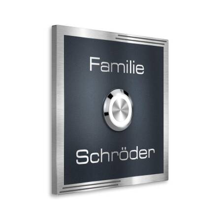 Metzler Türklingel aus Edelstahl mit Gravur + LED-Taster optional | Ari