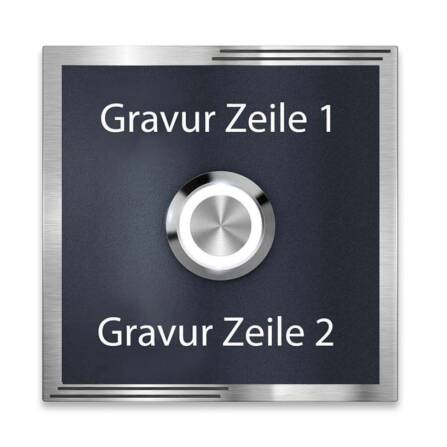 Metzler Türklingel aus Edelstahl mit Gravur + LED-Taster optional | Ari