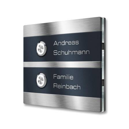 Metzler Türklingel Edelstahl Zweifamilienhaus Gravur...