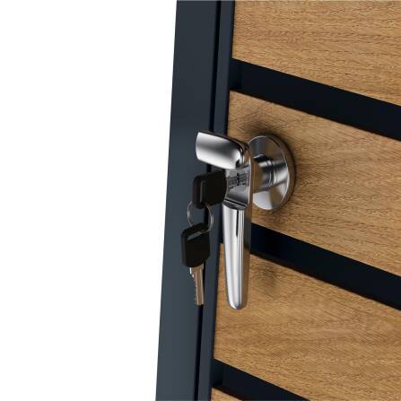 Metzler Cache-poubelle | inoxydable et massif | Effet de Bois | 240l | RAL7016 Gris Anhracite