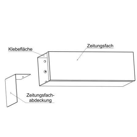 Edelstahl Abdeckung für Zeitungsfach beidseitig...