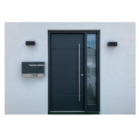 Metzler Briefkasten rostfrei und massiv, RAL7016 Anthrazitgrau mit Videosprechanlage VDM10 2.0, Modell Siebert