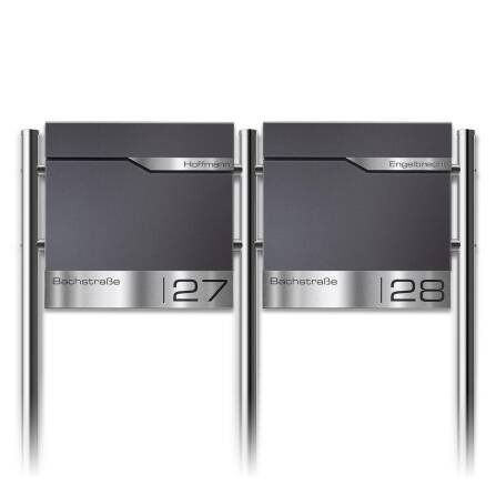 Metzler Edelstahl Standbriefkasten Mehrfamilienhaus...