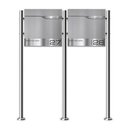 Metzler Cassetta Postale Stand Inox Per Case Plurifamiliari Alluminio Grigio RAL 9007 Incisione Laser | Siebert