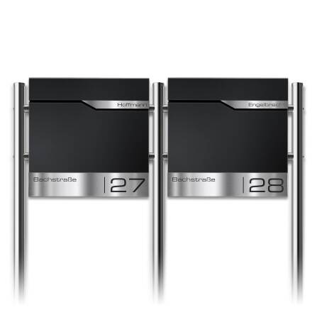 Metzler Edelstahl Standbriefkasten Mehrfamilienhaus...