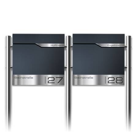 Metzler Edelstahl Standbriefkasten Mehrfamilienhaus mit...