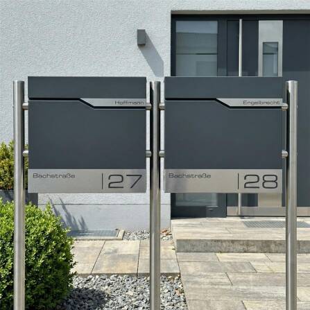 Metzler Cassetta postale indipendente in acciaio inossidabile per case plurifamiliari con incisione laser | Siebert
