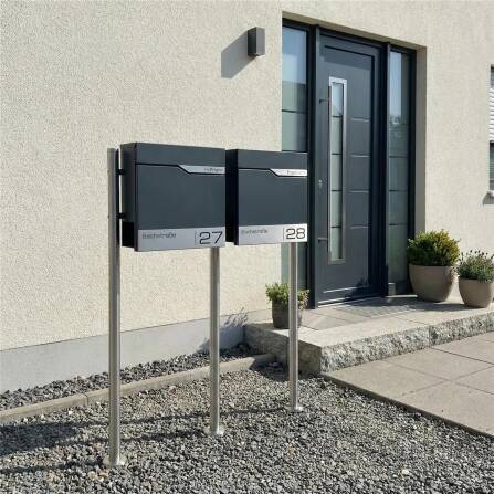 Metzler Cassetta postale indipendente in acciaio inossidabile per case plurifamiliari con incisione laser | Siebert