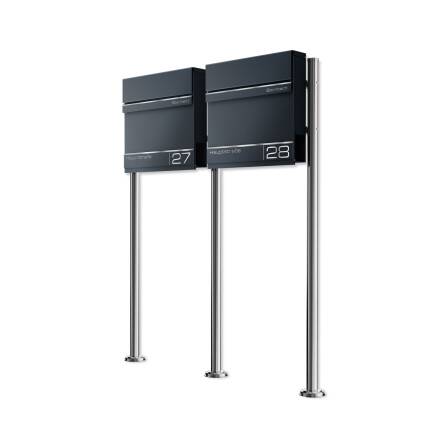 Metzler Boîte aux Lettre Support Immeuble Collectif  Acier Inoxydable Anthracite RAL 7016 Gravure Laser | Hermann
