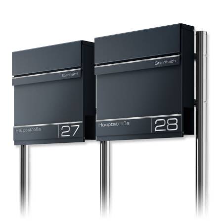 Metzler Edelstahl Standbriefkasten Mehrfamilienhaus...