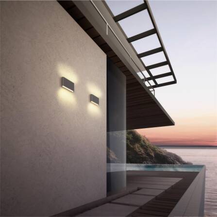 Applique LED Metzler 5 | Grigio antracite RAL 7016 | verniciata a polvere e bianco caldo