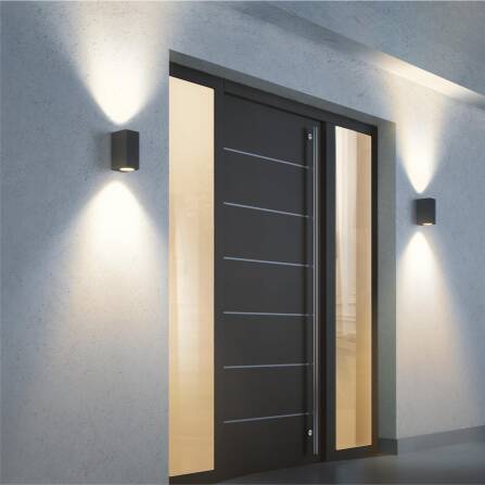 Metzler Lampe murale LED 6 | Gris anthracite RAL 7016 | revêtue en poudre et blanc chaleureux