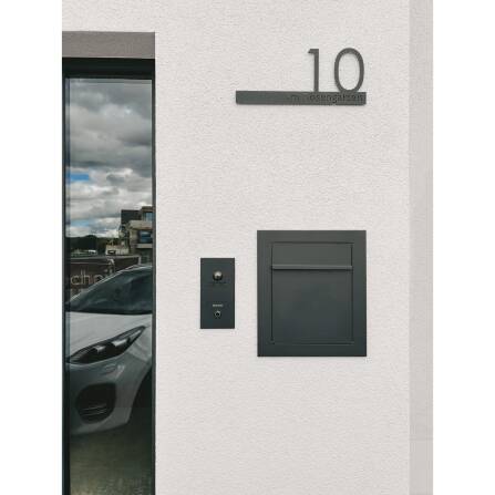 Metzler Unterputz Briefkasten Anthrazit RAL 7016 hochwertiger Stahl | Hugo