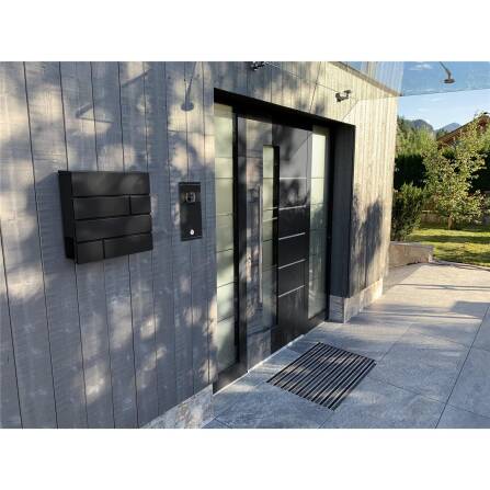 Metzler moderner Design Briefkasten | RAL9005 Tiefschwarz | Modell-G