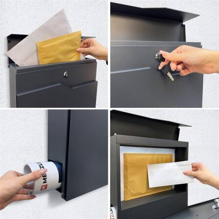 Metzler Briefkasten in minimalistischem Design | DB703 Eisenglimmer | Hoffmann