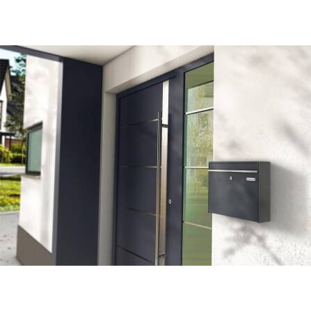 Metzler Briefkasten in Anthrazit | BK212 mit austauschbarem Namensschild