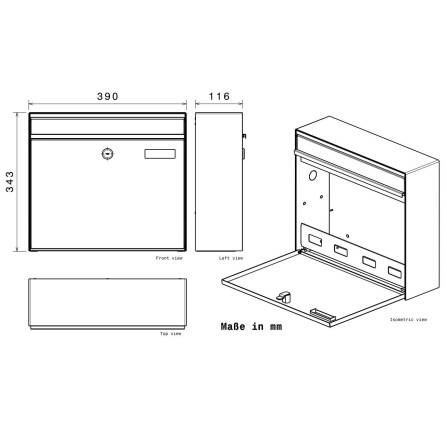 Metzler Briefkasten in Anthrazit | BK212 mit austauschbarem Namensschild