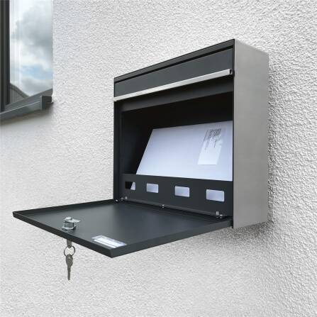 Metzler Briefkasten in Anthrazit | BK212 mit austauschbarem Namensschild