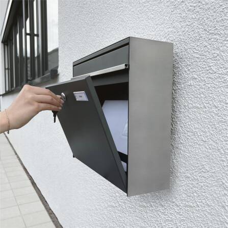 Metzler Briefkasten in Anthrazit | BK212 mit austauschbarem Namensschild
