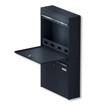 Metzler Zweifach Briefkasten | mit austauschbaren Namensschildern | RAL7016 Anthrazitgrau | BK212 vertikal