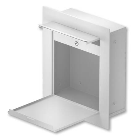 Metzler Unterputz Briefkasten Verkehrsweiß RAL9016 hochwertiger Stahl | Hugo