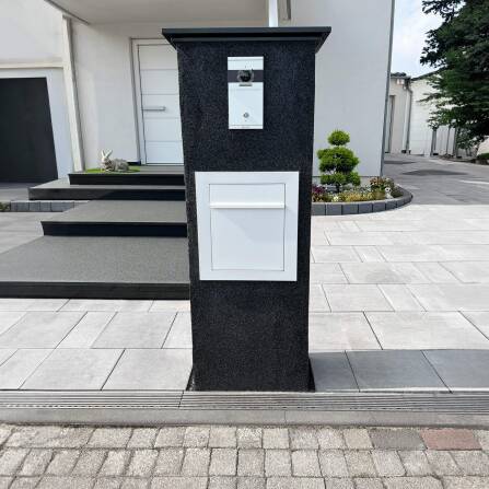 Metzler Unterputz Briefkasten Verkehrsweiß RAL9016 hochwertiger Stahl | Hugo